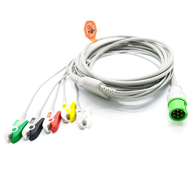 Compatible for 9 pin W llyn Allyn Propaq LT Monitor ECG Cable and 3 Lead Leadwires.Clip/Pinch