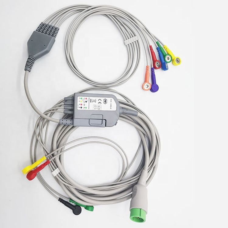 Compatible New type Med. ECG trunk cable of 10leads wires snap types AHA/IEC standard EKG and wires