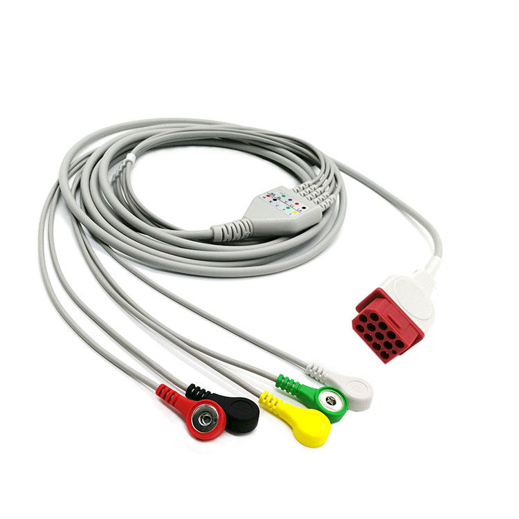 Biocare electrocardiogram normal 5 lead snap AHA ECG cable