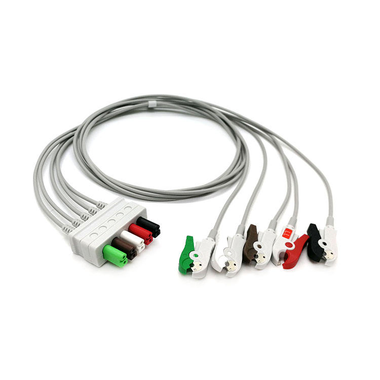 5 Leads ECG Leadwires with grabber AHA 5 Lead Ecg Cable
