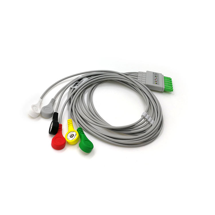 5-lead Ecg Cable Lead Wires of snap connector distal ECG Cable