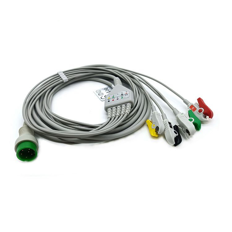 creative 5 lead clip ECG cable for ecg machine patient cable