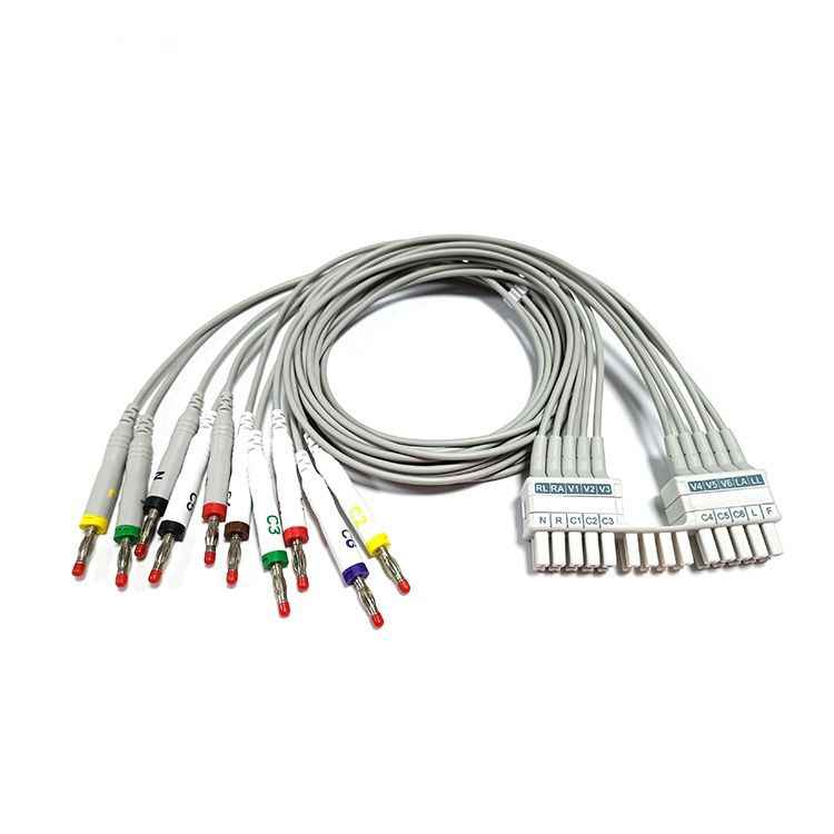 Compatible Mortara 10-lead EKG Cable with leadwires Banana