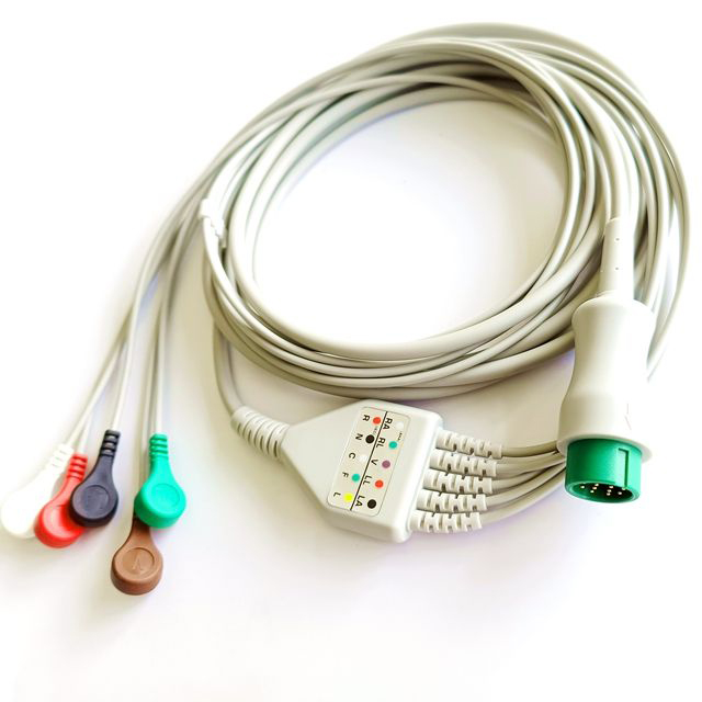 One-piece 10 Lead EKG Cable Biocare ECG-101/ECG-101G 10 lead ECG EKG cable with leadwires Banana Pin
