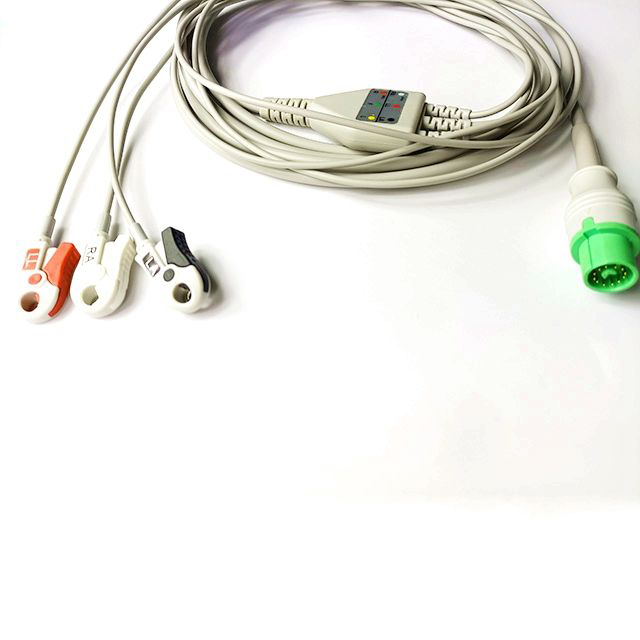Biomedical Instruments Holter Ecg Cable Ecg Snap Cable Physical Therapy Electrodes Cable