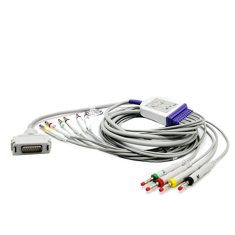Compatible Fukuda Denshi FX-101, FX-102F, FX-30 10 Lead ECG EKG Cable ,Banana 4.0