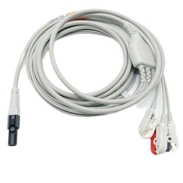 Compatible Contec medical monitor 5 lead ecg cable leadwire,clip/snap,AHA/IEC