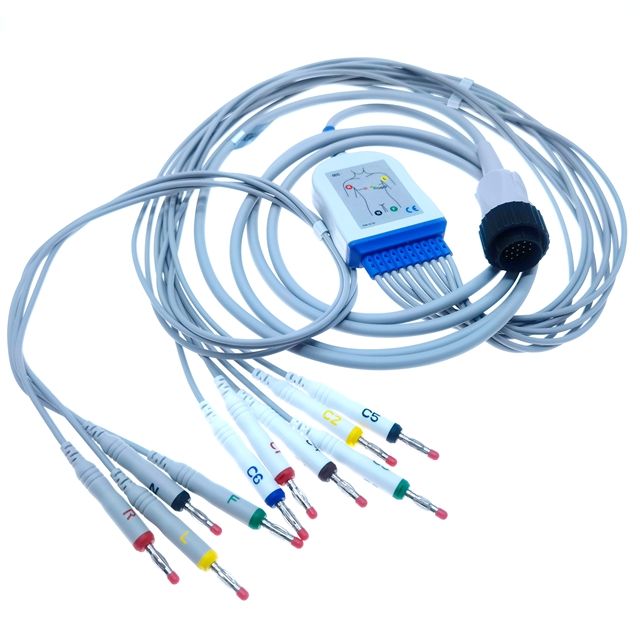 KENZ CARDIOLINE 103 EKG cable 10 leads banana IEC