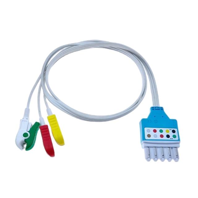 Compatible HP 989803173121 3 Lead Clip Disposable ECG Lead Wires Cable