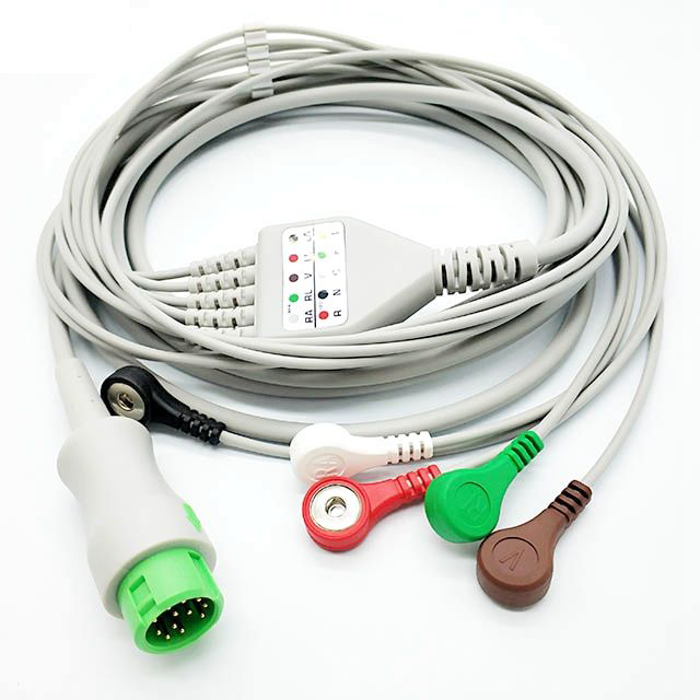 Manufacturer Ecg Cable EKG For Biocare iM12/Medica D Logicare Series 2000/5 lead Clip ECG EKG Cable Leadwires