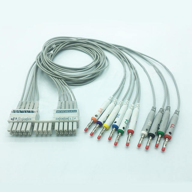 CE ,Banana Plug 10 lead Ecg holter Cable , IEC Mortara Holter Monitoring, best sale product, ELI250C/150C/350C/230C/280C