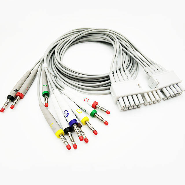Mortara -Burdick ELI 150C, ELI 230, ELI 250C Banana Plug 10 leads Ecg holter Cable TPU Material