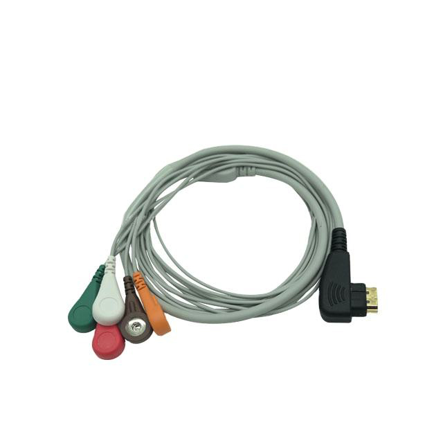 DMS 300-3A 5 leadwires holter ecg cable with snap type IEC standard