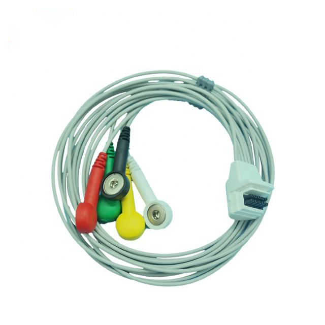 Mortara HT3 Holter Patient ECG 5 Lead Cable With Sanp,10 pin