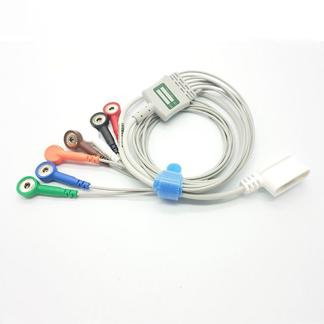 GE HEALTHCARE HOLTER RECORDER SEER 1000 CABLE 2067634-0017 leads Holter Recorder ECG cable, AHA, Snap