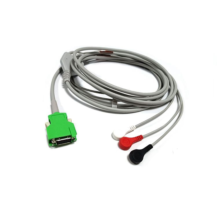 Nihon Kohden One piece 3 leads ECG Cable With Snap For Life Scope OPV-1500 Monitor