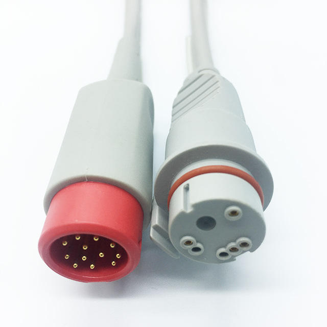 Compatible 12Pin IBP adaptor Mindray ibp cable pressure transducer BD cable