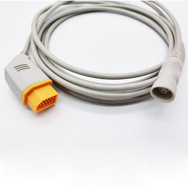 Nihon Kohden IBP Adaptor cable, BB transducer ,14 Pin, China Medical probe,CE product