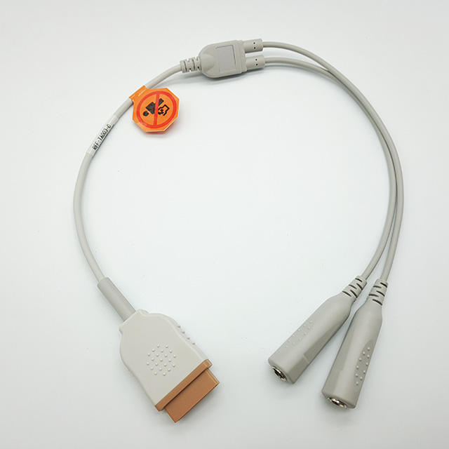 GE 11pin>>YSI 400 temperature adaptor/extension cable,11pin to double 6.3mm female