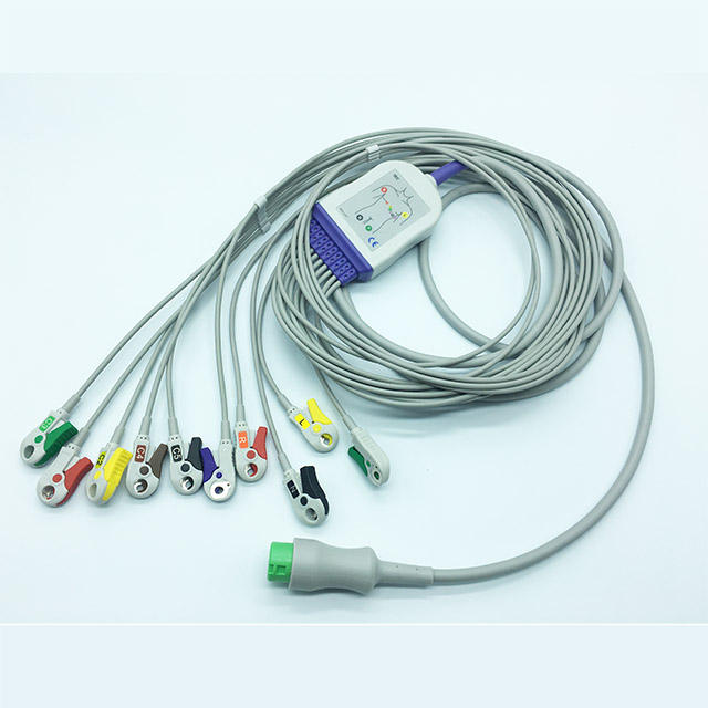High quality Round 12 Pin IEC Clip Connector Mindray EKG Cables